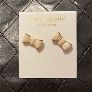 Kate Spade cream bow earrings